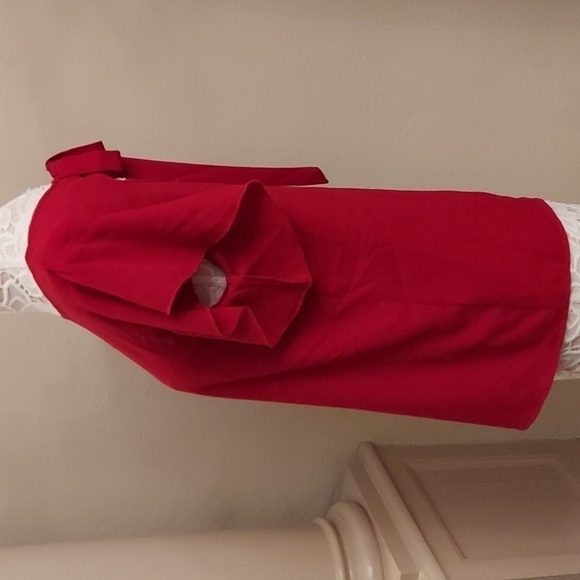 ACESHIN Red Butterfly Sleeve Tie Back Top - Picture 4 of 9